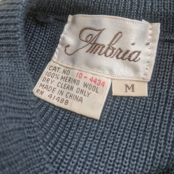 80s Merino Wool Sweater Dress Basic Gray Ambria M - Picture 3 of 7